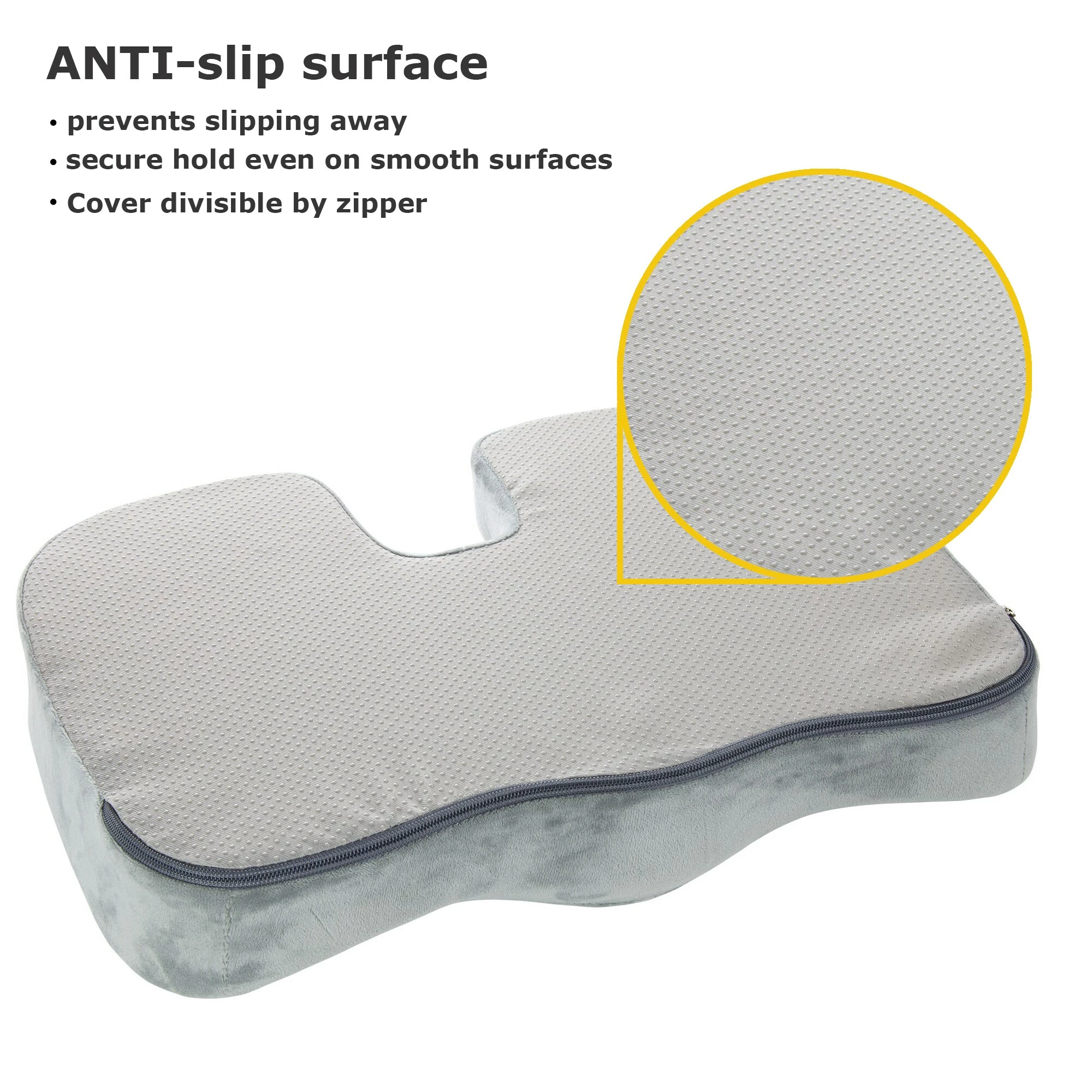 Albatros Sitzkissen BILL, Memory Schaum + Gel Schicht Grau 4 Albatros Sitzkissen BILL, Memory Schaum + Gel Schicht Grau – Bild 4