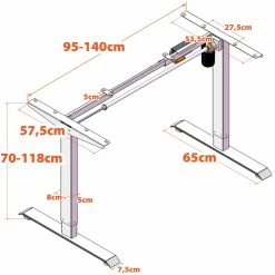 Albatros Schreibtisch-Gestell LIFT N4S Silber, Elektrisch Höhenverstellbar Mit Memory-Funktion, Kollisionsschutz Und Soft-Start/Stop -Vicco Geschäft 8600153300 3837 prod 006