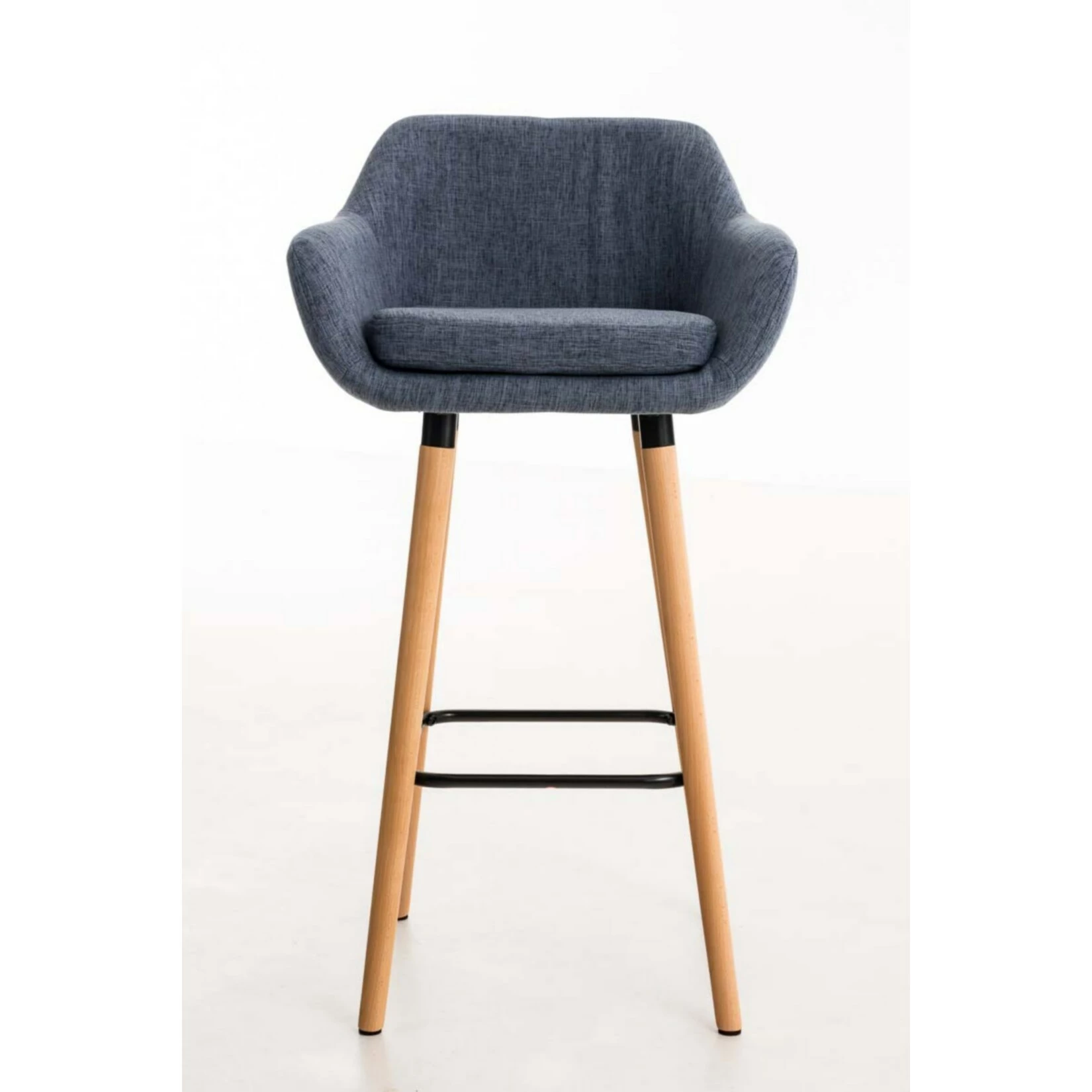 CLP Barhocker Grant I Thekenhocker Mit Vierfußgestell Aus Holz Und Stoffbezug I Gepolsterter Tresenhocker Mit Fußstütze Und 79 CM Sitzhöhe 2 CLP Barhocker Grant I Thekenhocker Mit Vierfußgestell Aus Holz Und Stoffbezug I Gepolsterter Tresenhocker Mit Fußstütze Und 79 CM Sitzhöhe – Bild 2