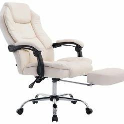 CLP Bürostuhl Castle Kunstleder I Höhenverstellbarer Drehstuhl Mit Fußstütze