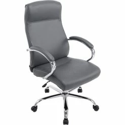 CLP XXL Bürostuhl Lausanne Kunstleder | Höhenverstellbarer Schreibtischstuhl Mit Gepolsterten Armlehnen | Drehstuhl Mit Laufrollen