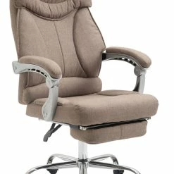 CLP Bürostuhl BIG IOWA Mit Stoffbezug, Chefsessel Mit Fußstütze, Max. Belastbar Bis 136 Kg, Höhenverstellbar