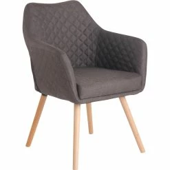 CLP Esszimmerstuhl Gent Mit Stoffbezug I Polsterstuhl Mit Armlehne I Sitzfläche Gepolstert I Polsterstuhl Mit Einer Max. Belastbarkeit 120 Kg