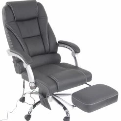 CLP Bürostuhl Pacific Echtleder I Massage-Funktion I Höhenverstellbar I Fußablage -Vicco Geschäft 8600246500 317772 prod 006