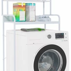 CLP Waschmaschinenregal Darby I Für Badezimmer & Waschküche I Mit 3 Ebenen I Freistehender Aufbewahrungsorganisator