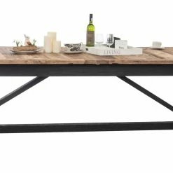 CLP Esszimmertisch Slidell Aus Ulmenholz | Ausziehbarer Holztisch I Massiv I Für Bis Zu 10 Personen