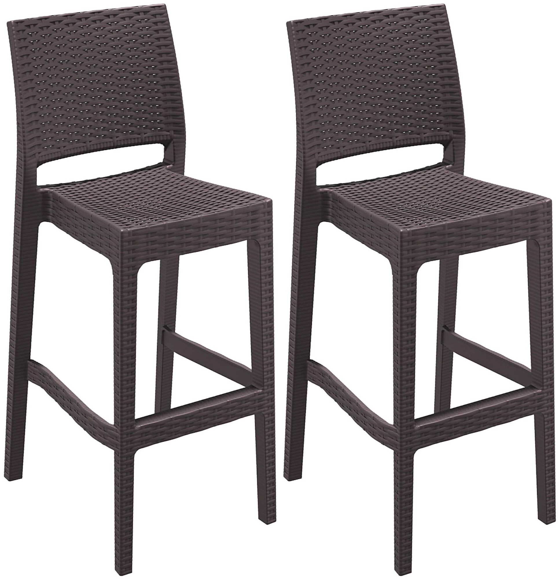 CLP 2er Set Barhocker Jamaica Mit Fußstütze I Outdoor-Tresenhocker In Rattan-Optik I Stapelbare Barstühle 1 CLP 2er Set Barhocker Jamaica Mit Fußstütze I Outdoor-Tresenhocker In Rattan-Optik I Stapelbare Barstühle
