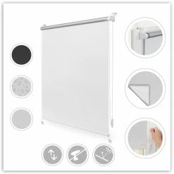 Lichtblick Verdunkelungsrollo Thermo-Rollo Klemmfix Ohne Bohren Mit Seitenverspannung Sichtschutz Hitzeschutzrollo