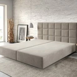 DELIFE Boxspringgestell Dream-Fine Mikrofaser Beige 180x200 Cm