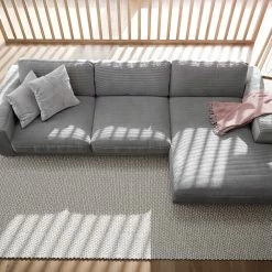 DELIFE Eckcouch Cubico Cord Silbergrau 350x190 Cm Recamiere Rechts Ecksofa 9 DELIFE Eckcouch Cubico Cord Silbergrau 350x190 Cm Recamiere Rechts Ecksofa -Vicco Geschäft 8600288200 D30228 prod 004