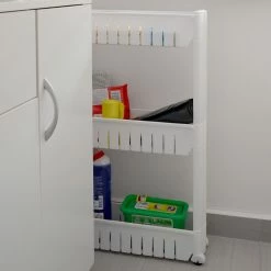 Eyepower Nischenregal 12,5cm Schmal Nischenwagen Rollregal Klein Küchen-Regal Standregal -Vicco Geschäft 8600295800 4236 prod 004