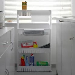 Eyepower 4er Nischenregal 12,5 Cm Schiebewagen Nischenwagen Kitchen Trolley Weiß Ablage -Vicco Geschäft 8600295800 4313 prod 004