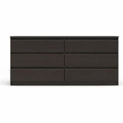 Dynamic24 Kommode NADA 6 Schubladen Kaffeefarben Sideboard Highboard Schrank Flur Diele