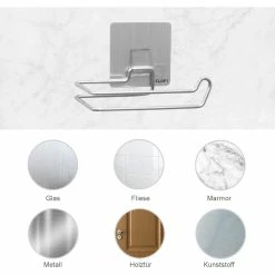 Dynamic24 Edelstahl Toilettenpapier Halter Ohne Bohren Selbstklebend WC Papier Klorolle -Vicco Geschäft 8600296500 35074 prod 003