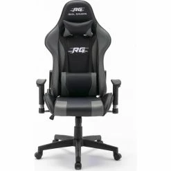 Dynamic24 Gaming Computerstuhl Real Gamers Pro Schwarz Grau Drehstuhl Gamer Büro Stuhl