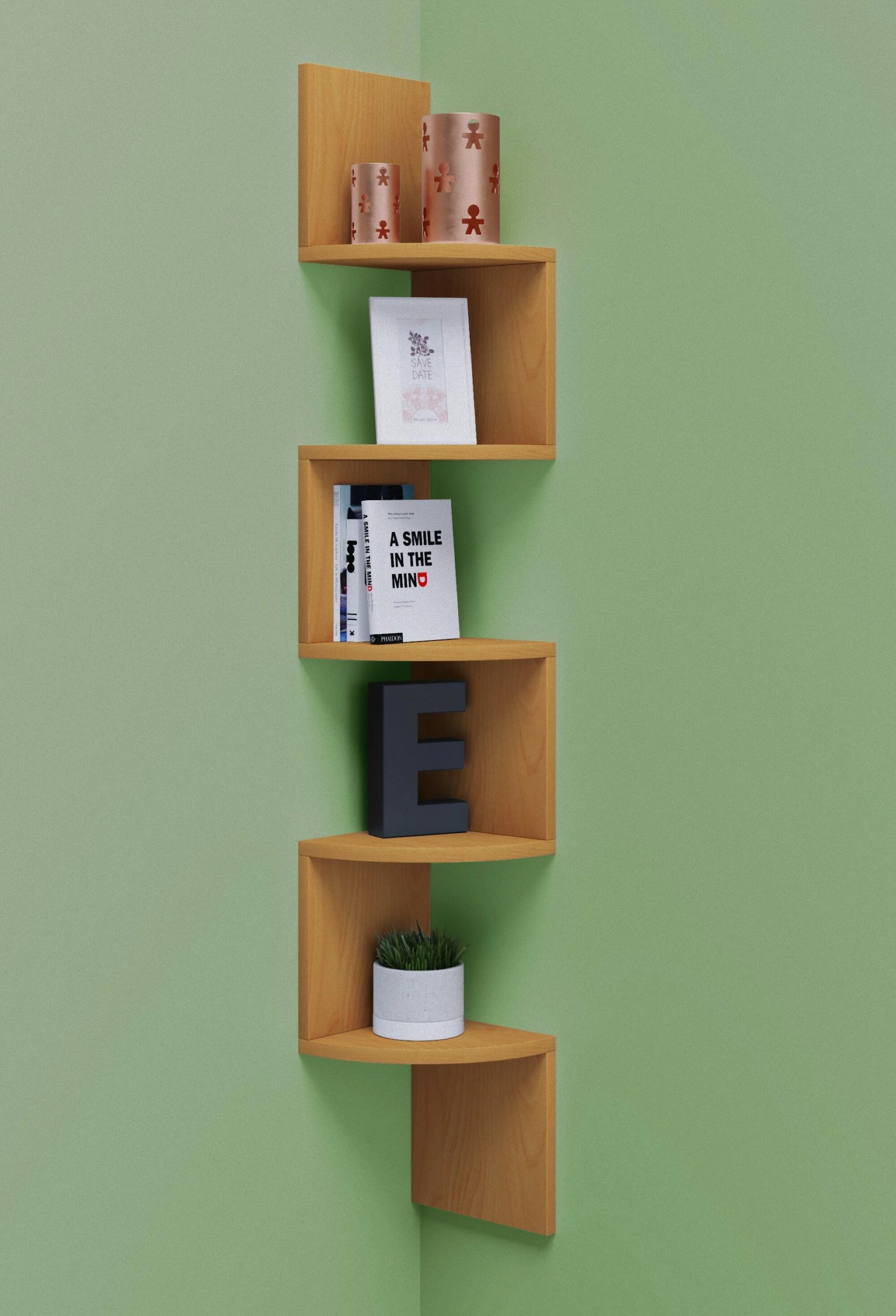 PKline Eckregal Wandregal Regal Bücherregal Wandboard Hängeregal Küchenregal Buche 2 PKline Eckregal Wandregal Regal Bücherregal Wandboard Hängeregal Küchenregal Buche – Bild 2