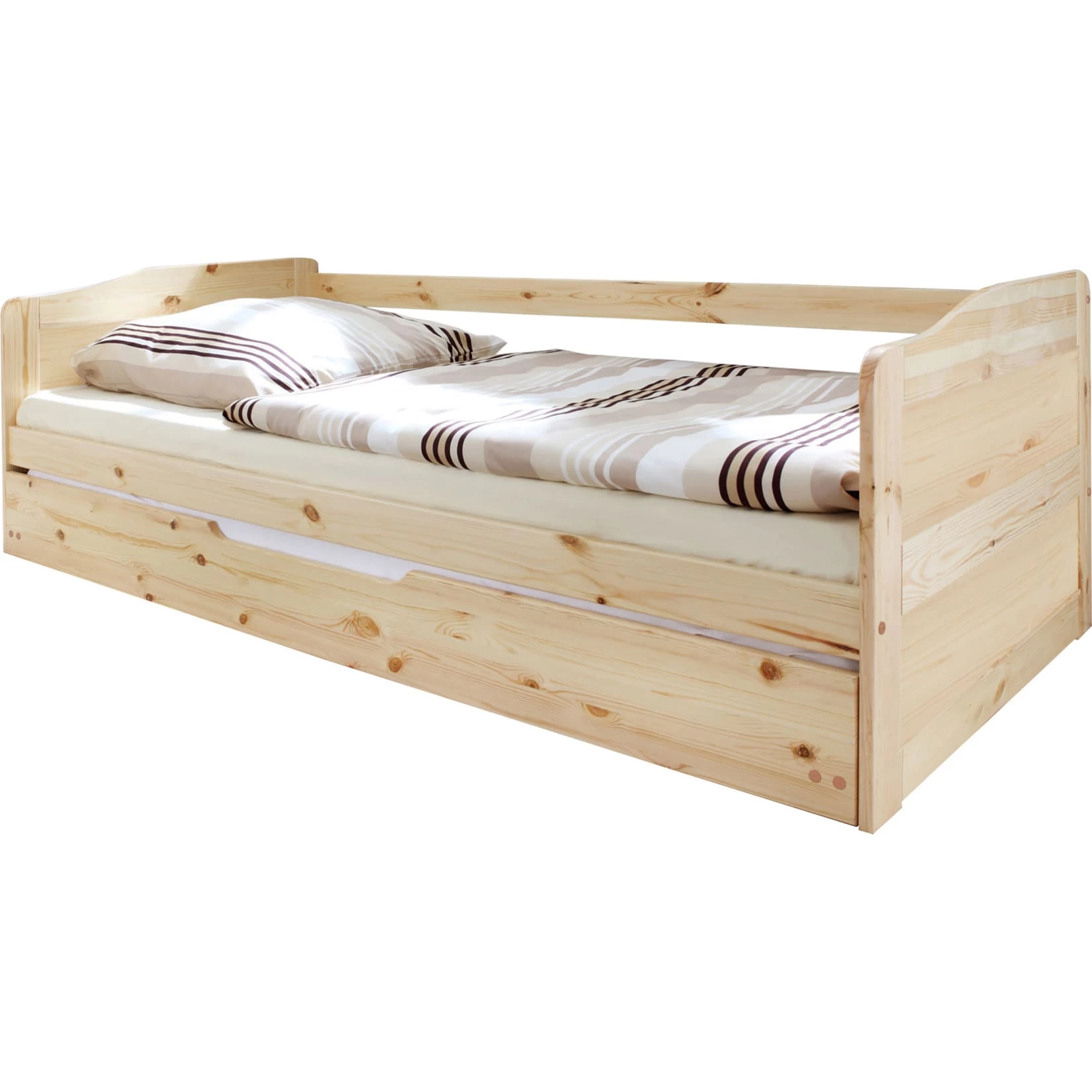 TiCAA Sofabett Funktionsbett Gästebett Mit Auszug Melinda Kiefer Natur 3 TiCAA Sofabett Funktionsbett Gästebett Mit Auszug Melinda Kiefer Natur – Bild 3