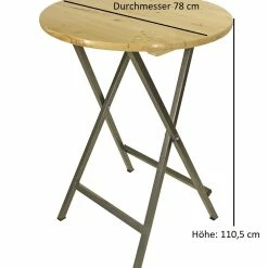 DEGAMO Stehtisch ZÜRICH 78cm Klappbar, Metall + Holz Lackiert -Vicco Geschäft 8600319700 47844224 prod 003