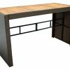 DEGAMO Bartisch CORTINA 185x80x110cm, Geflecht Braun + Akazienholz