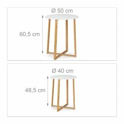 Relaxdays Beistelltisch 2er Set Weiß 8 Relaxdays Beistelltisch 2er Set Weiß -Vicco Geschäft 8600323900 100321930 prod 004