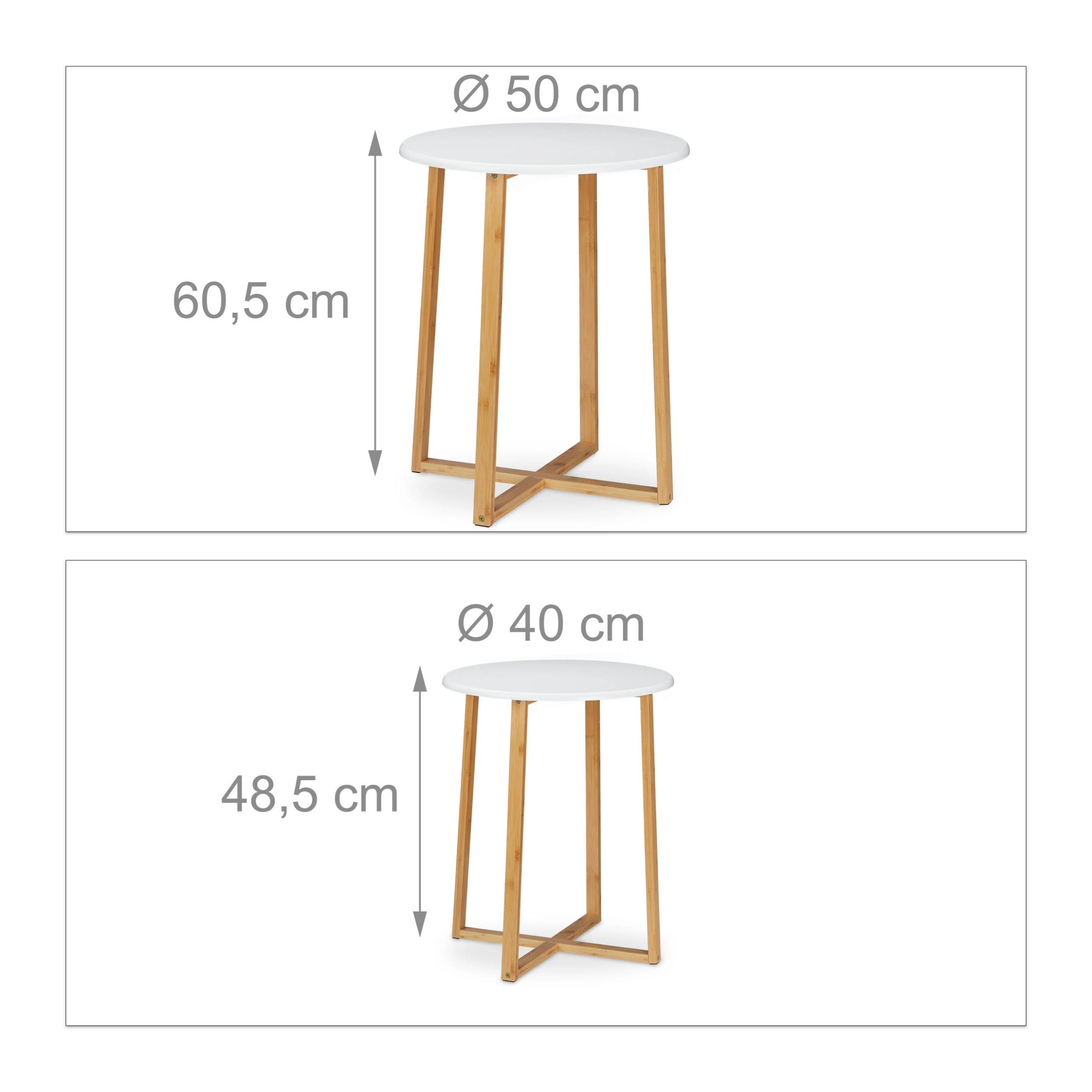 Relaxdays Beistelltisch 2er Set Weiß 3 Relaxdays Beistelltisch 2er Set Weiß – Bild 3
