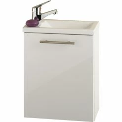 Posseik Handwaschplatz Alexo Weiss Hochglanz Waschtisch Inkl.Mineralgussbecken