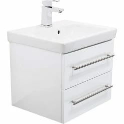 Badmöbel Inkl. Villeroy & Boch Waschbecken Subway 2.0 50cm Waschtisch Weiß Hochglanz