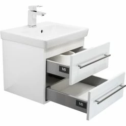 Badmöbel Inkl. Villeroy & Boch Waschbecken Subway 2.0 50cm Waschtisch Weiß Hochglanz -Vicco Geschäft 8600335800 18717 prod 006