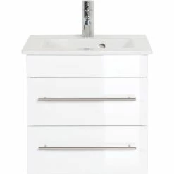 Badmöbel Inkl. Villeroy & Boch Waschbecken Venticello 50cm Weiß Hochglanz