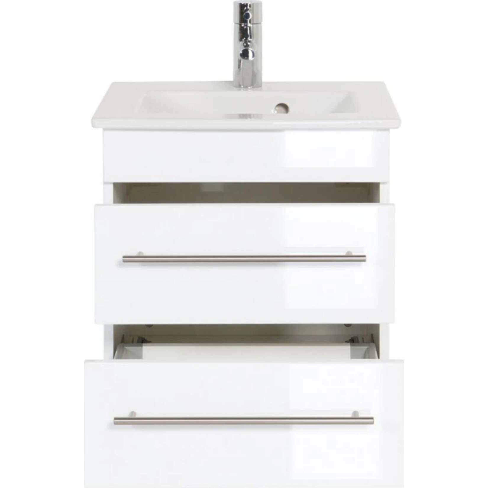 Badmöbel Inkl. Villeroy & Boch Waschbecken Venticello 50cm Weiß Hochglanz 4 Badmöbel Inkl. Villeroy & Boch Waschbecken Venticello 50cm Weiß Hochglanz – Bild 4