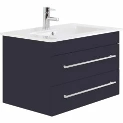 Badmöbel Inkl. Villeroy & Boch Waschbecken Venticello 80cm Anthrazit Seidenglanz