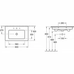 Badmöbel Inkl. Villeroy & Boch Waschbecken Venticello 80cm Anthrazit Seidenglanz -Vicco Geschäft 8600335800 18754 prod 005