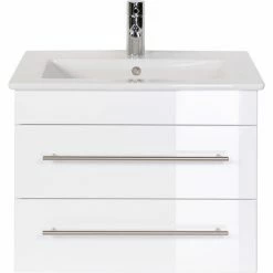 Badmöbel Inkl. Villeroy & Boch Waschbecken Venticello 65cm Weiß Hochglanz