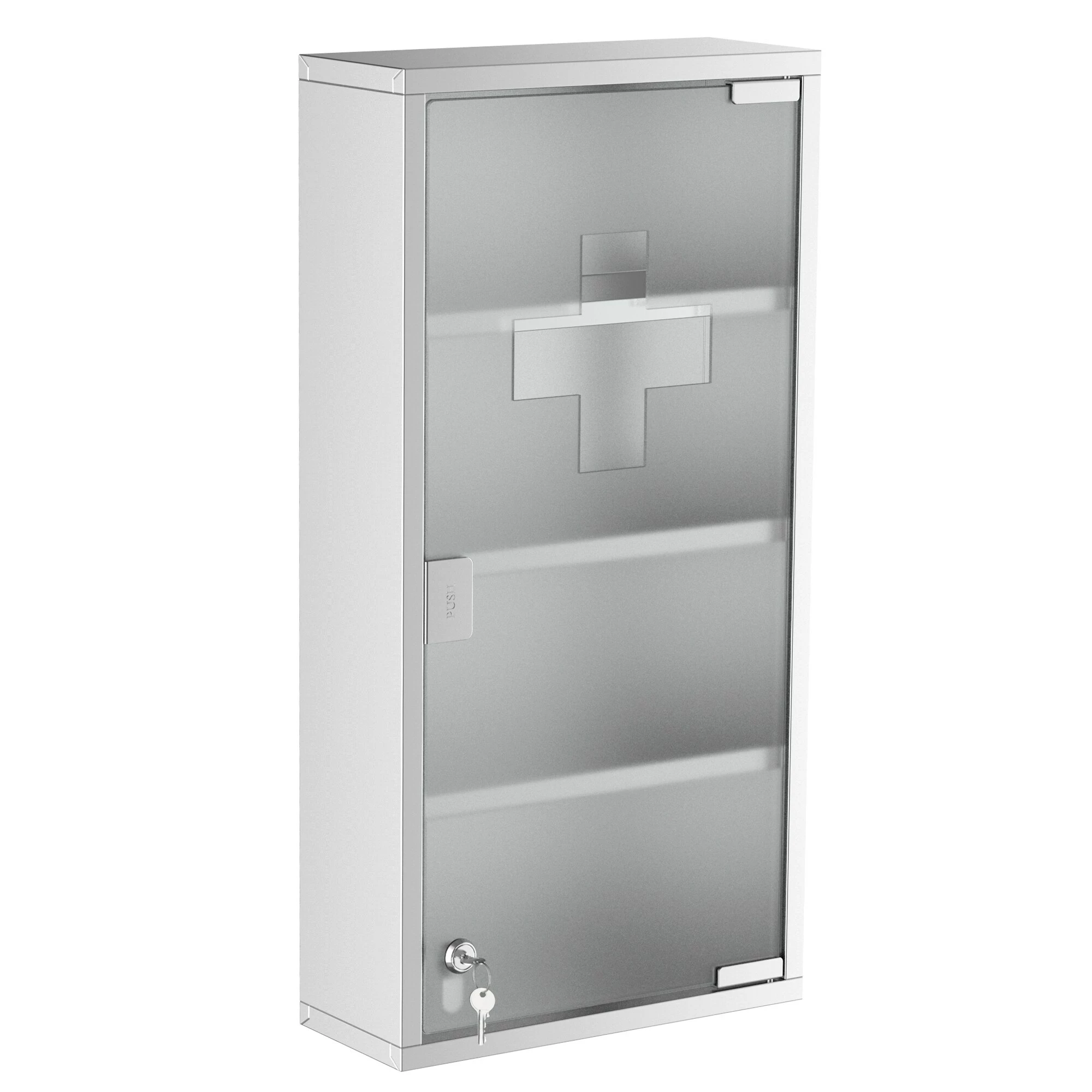 HOMCOM Medizinschrank Mit 4 Fachböden Silber 30 X 12 X 60 Cm (LxBxH) | Arzneischrank Erste Hilfe Schrank Mit Schloss 4 HOMCOM Medizinschrank Mit 4 Fachböden Silber 30 X 12 X 60 Cm (LxBxH) | Arzneischrank Erste Hilfe Schrank Mit Schloss – Bild 4