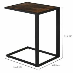 HOMCOM Beistelltisch In C-Form Bunt 40,6L X 50,8B X 64,2H Cm | Tisch C-Form Standtisch Standfuß Beistelltisch Nachttisch -Vicco Geschäft 8600336600 833 194BN prod 005