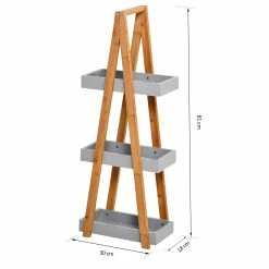 Kleankin Badregal Mit 3 Staufächer 30 X 18 X 81 Cm (BxTxH) | Standregal Leiterregal Badezimmermöbel Holzregal -Vicco Geschäft 8600336600 834 100V01GY prod 005