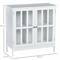 Kleankin Küchenschrank Mit Glastüren Weiß 80 X 36 X 80 Cm (BxTxH) | Beistellschrank Aufbewahrungsschrank Vitrine 10 Kleankin Küchenschrank Mit Glastüren Weiß 80 X 36 X 80 Cm (BxTxH) | Beistellschrank Aufbewahrungsschrank Vitrine -Vicco Geschäft 8600336600 834 277 prod 005