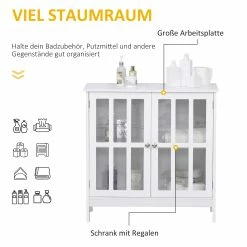 Kleankin Küchenschrank Mit Glastüren Weiß 80 X 36 X 80 Cm (BxTxH) | Beistellschrank Aufbewahrungsschrank Vitrine 11 Kleankin Küchenschrank Mit Glastüren Weiß 80 X 36 X 80 Cm (BxTxH) | Beistellschrank Aufbewahrungsschrank Vitrine -Vicco Geschäft 8600336600 834 277 prod 006