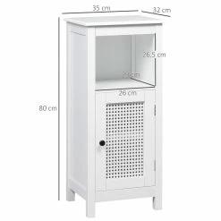 Kleankin Badezimmer-Schrank Mit Schrank Weiß 35L X 32B X 80H Cm | Badezimmer Schrank Schrank Mit Schulbladen Freistehend Platzsparend -Vicco Geschäft 8600336600 834 458 prod 005