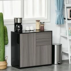 HOMCOM Schrank Hochglanz Optik, Push & Click Türen, 79 X 36 X 74 Cm (BxTxH) | Aufbewahrungsschrank Flurschrank Standregal Schrank -Vicco Geschäft 8600336600 838 075 prod 003