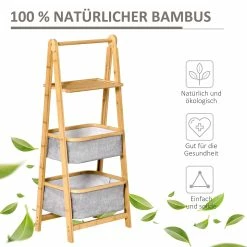 HOMCOM Aufbewahrungsschrank Mit 4 Stufen, Abstellkammer, Minimalistisches Design Natur/Grau 44,5 X 33 X 108 Cm (LxBxH) | Standregal Bambusregal Lagerregal Faltbar 10 HOMCOM Aufbewahrungsschrank Mit 4 Stufen, Abstellkammer, Minimalistisches Design Natur/Grau 44,5 X 33 X 108 Cm (LxBxH) | Standregal Bambusregal Lagerregal Faltbar -Vicco Geschäft 8600336600 838 105 prod 005