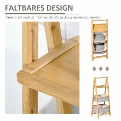 HOMCOM Aufbewahrungsschrank Mit 4 Stufen, Abstellkammer, Minimalistisches Design Natur/Grau 44,5 X 33 X 108 Cm (LxBxH) | Standregal Bambusregal Lagerregal Faltbar 11 HOMCOM Aufbewahrungsschrank Mit 4 Stufen, Abstellkammer, Minimalistisches Design Natur/Grau 44,5 X 33 X 108 Cm (LxBxH) | Standregal Bambusregal Lagerregal Faltbar -Vicco Geschäft 8600336600 838 105 prod 006