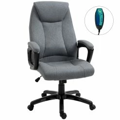 Vinsetto Bürostuhl Mit Massagefunktion Grau 66 X 70 X 114-122 Cm (BxTxH) | Massagesessel Schreibtischstuhl Chefsessel Drehstuhl