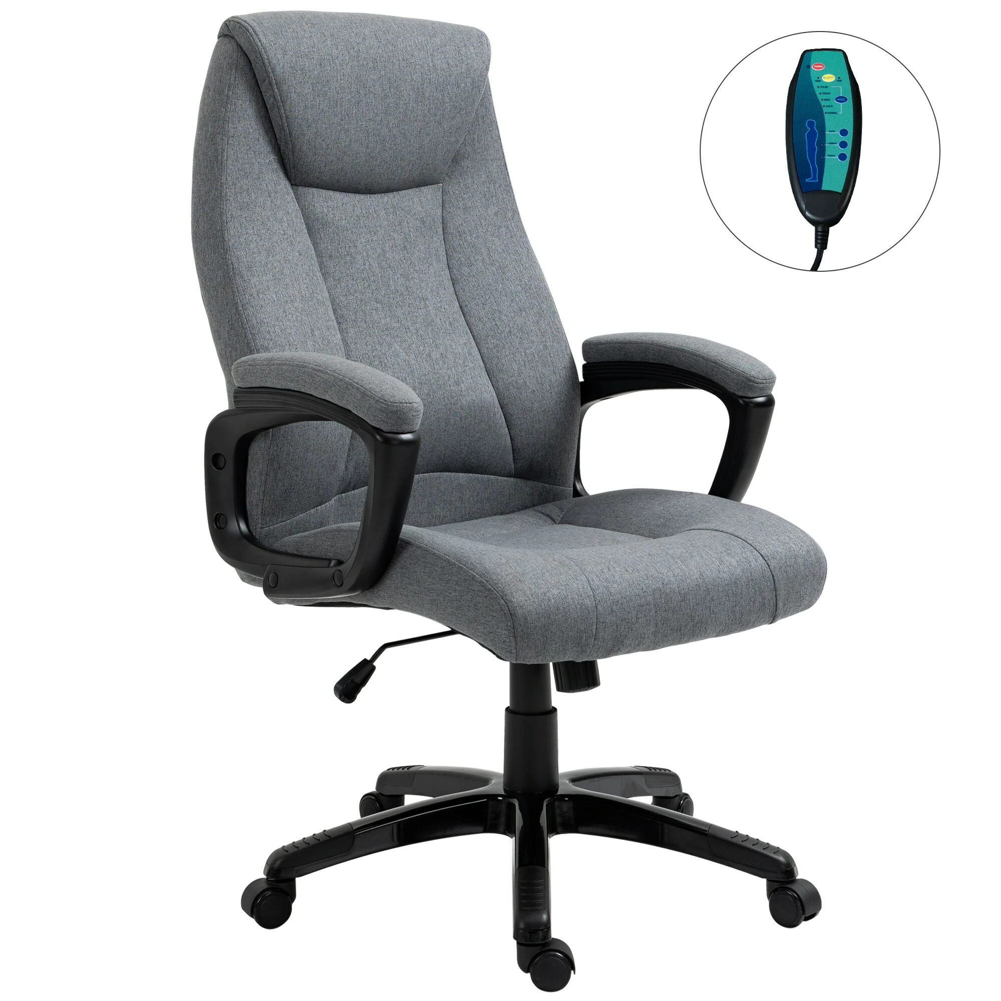 Vinsetto Bürostuhl Mit Massagefunktion Grau 66 X 70 X 114-122 Cm (BxTxH) | Massagesessel Schreibtischstuhl Chefsessel Drehstuhl 2 Vinsetto Bürostuhl Mit Massagefunktion Grau 66 X 70 X 114-122 Cm (BxTxH) | Massagesessel Schreibtischstuhl Chefsessel Drehstuhl – Bild 2