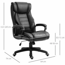 Vinsetto Bürostuhl Mit Massagefunktion Schwarz 64 X 74 X 112-120 Cm (BxTxH) | Massagebürostuhl Drehstuhl Gamingstuhl Massagestuhl -Vicco Geschäft 8600336600 921 321 prod 005