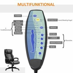 Vinsetto Bürostuhl Mit Massagefunktion Schwarz 64 X 74 X 112-120 Cm (BxTxH) | Massagebürostuhl Drehstuhl Gamingstuhl Massagestuhl -Vicco Geschäft 8600336600 921 321 prod 006