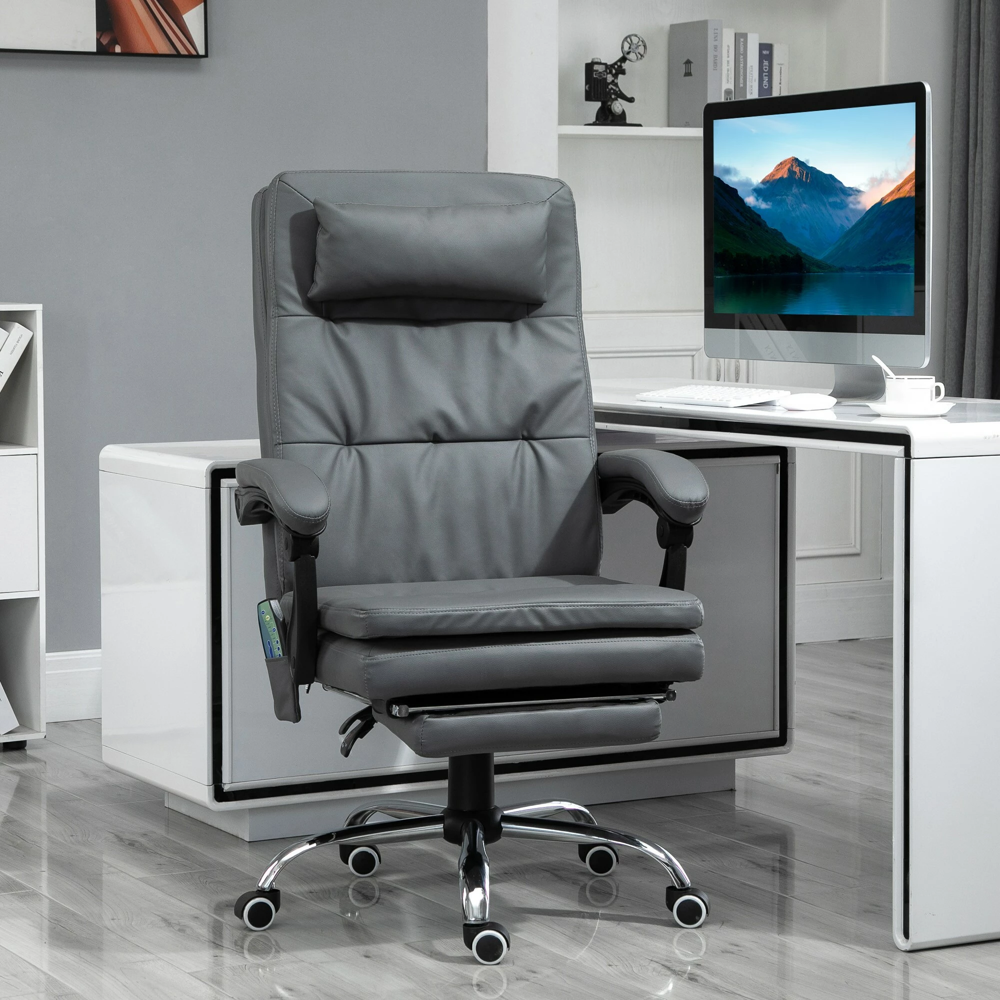 Vinsetto Bürostuhl Exklusiver Massagesessel, Entspannend, Insgesamt 7 Vibrationsmassagepunkte In Der Rückenlehne 67 X 70 X 112-120 Cm (LxBxH) | Massagesessel Chefsessel Drehstuhl Bürosessel 2 Vinsetto Bürostuhl Exklusiver Massagesessel, Entspannend, Insgesamt 7 Vibrationsmassagepunkte In Der Rückenlehne 67 X 70 X 112-120 Cm (LxBxH) | Massagesessel Chefsessel Drehstuhl Bürosessel – Bild 2