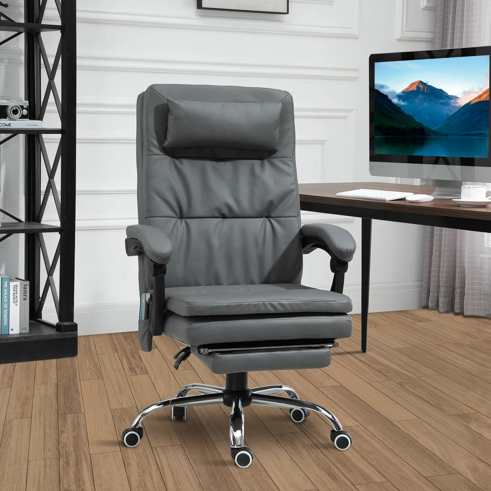 Vinsetto Bürostuhl Exklusiver Massagesessel, Entspannend, Insgesamt 7 Vibrationsmassagepunkte In Der Rückenlehne 67 X 70 X 112-120 Cm (LxBxH) | Massagesessel Chefsessel Drehstuhl Bürosessel 3 Vinsetto Bürostuhl Exklusiver Massagesessel, Entspannend, Insgesamt 7 Vibrationsmassagepunkte In Der Rückenlehne 67 X 70 X 112-120 Cm (LxBxH) | Massagesessel Chefsessel Drehstuhl Bürosessel – Bild 3