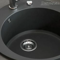 Bergström Granit Spüle Küchenspüle Einbauspüle Spülbecken+Drehexcenter+Siphon Schwarz -Vicco Geschäft 8600343700 12539 prod 005