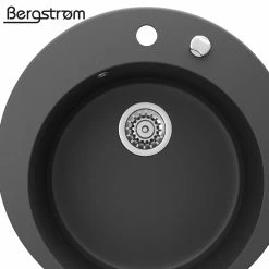 Bergström Granit Spüle Küchenspüle Einbauspüle Spülbecken+Drehexcenter+Siphon Schwarz -Vicco Geschäft 8600343700 12539 prod 006